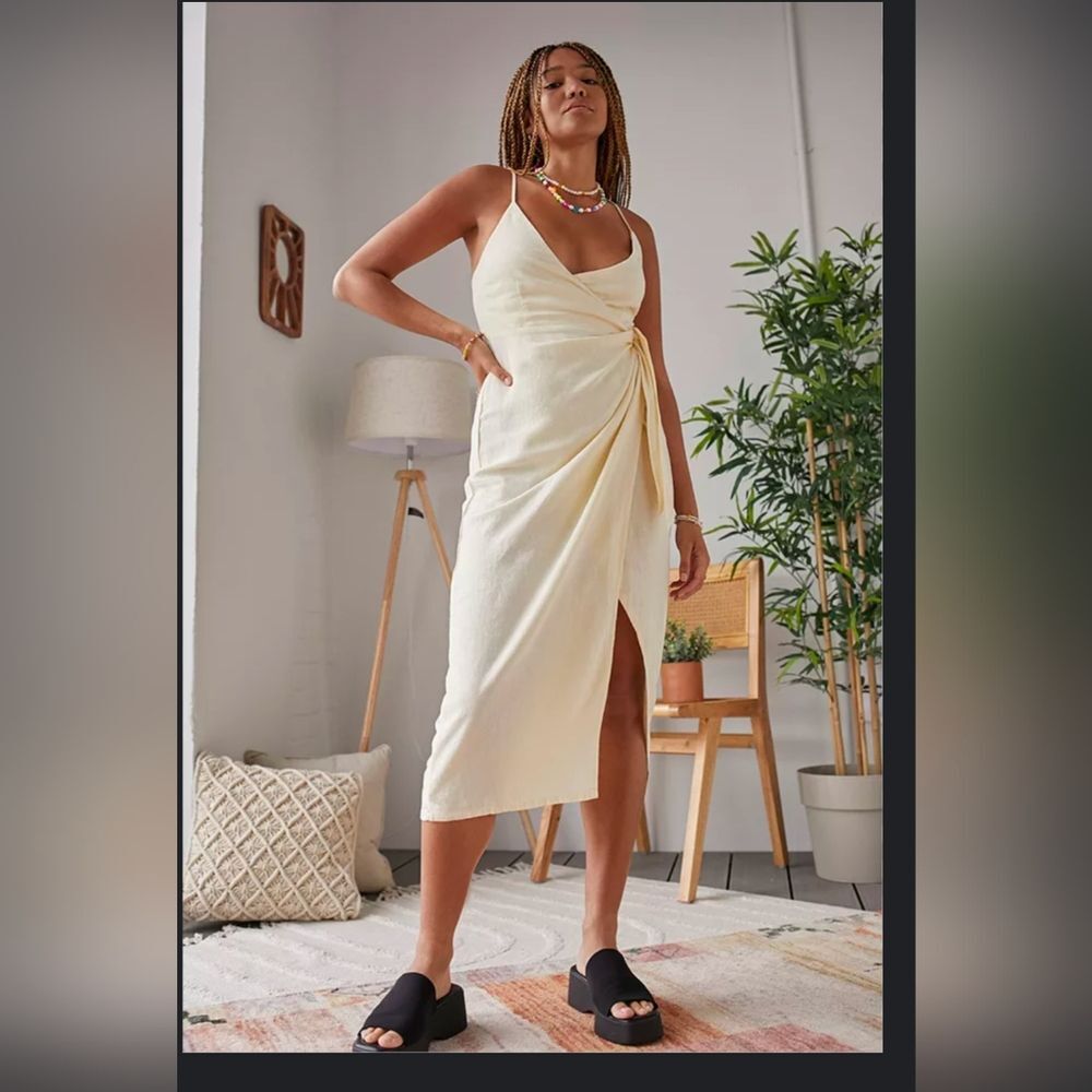 Urban Outfitters off-white wrap dress